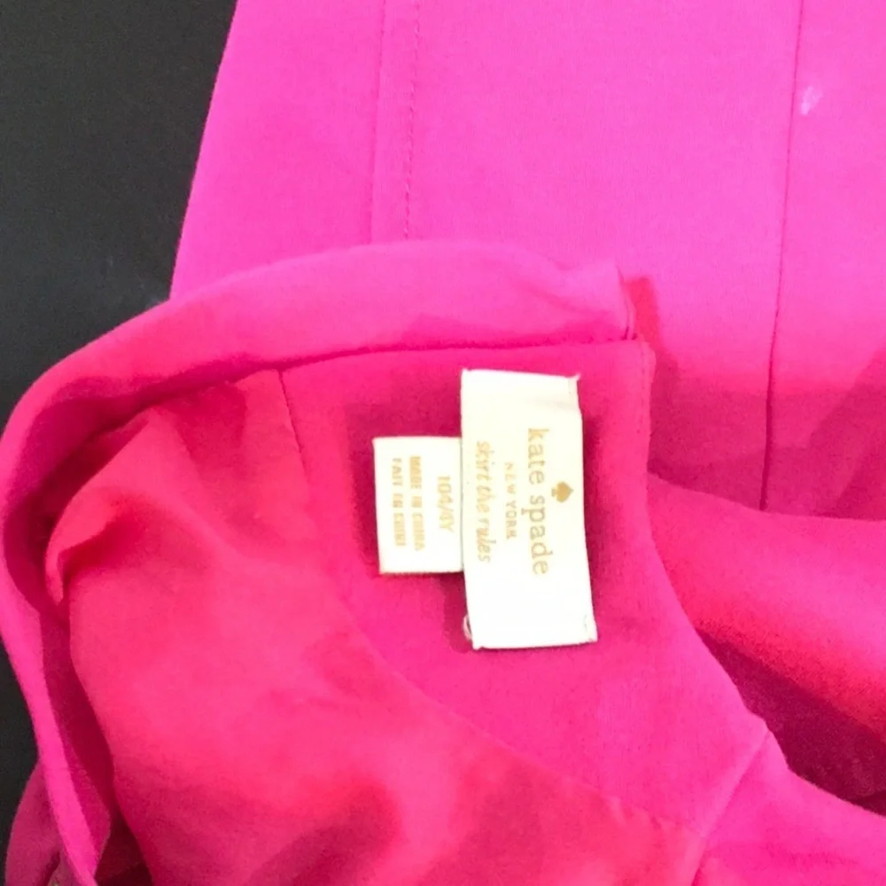 Kate Spade pink and black bow girls dress size 4 GUC